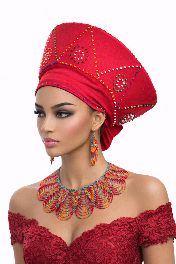 Zulu Hat - Red & Multicolor Beads