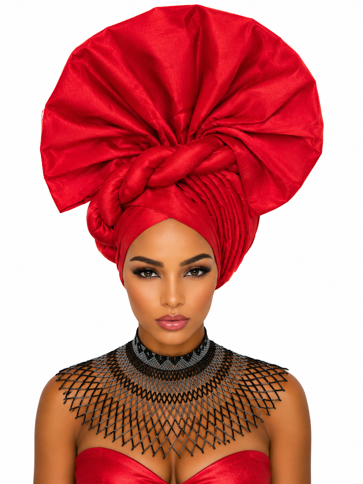 Elegant Free Size Headgear Designed and Handmade by Silvia Kinjui Oisso - Dar-Es-Salaam, Tanzania