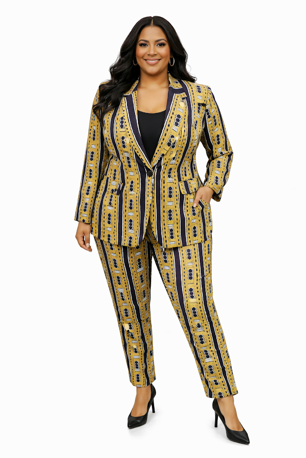 One of a Kind Ankara Pants Suit for work size 12-14