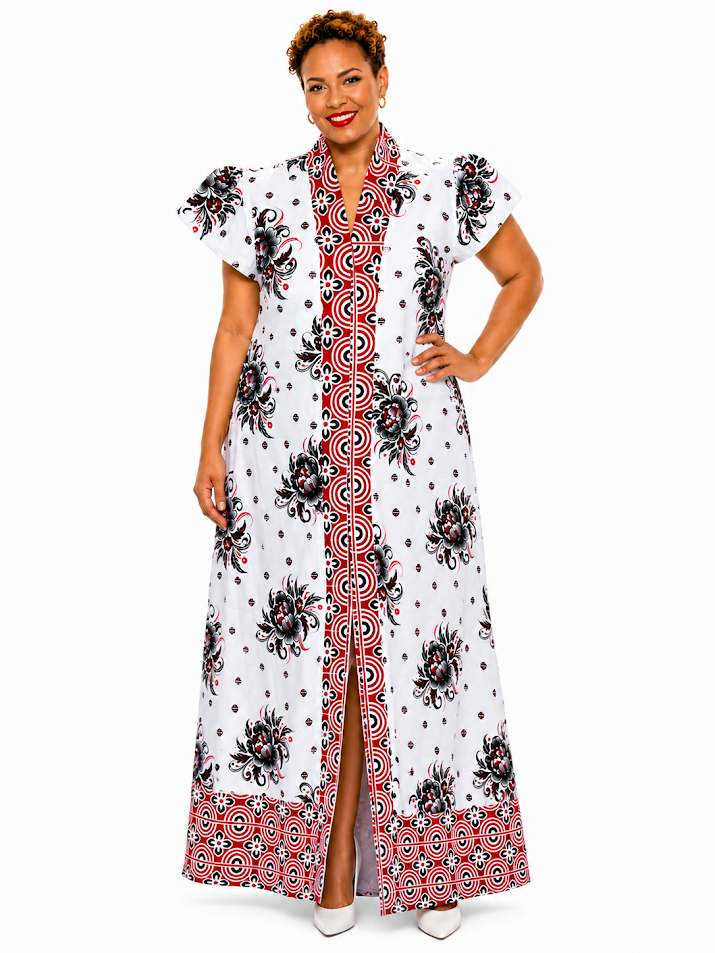 Tanzania Khanga Summer Dress With Pockets- Free Size Designed and Hadmade by Silvia Kinjui Oisso