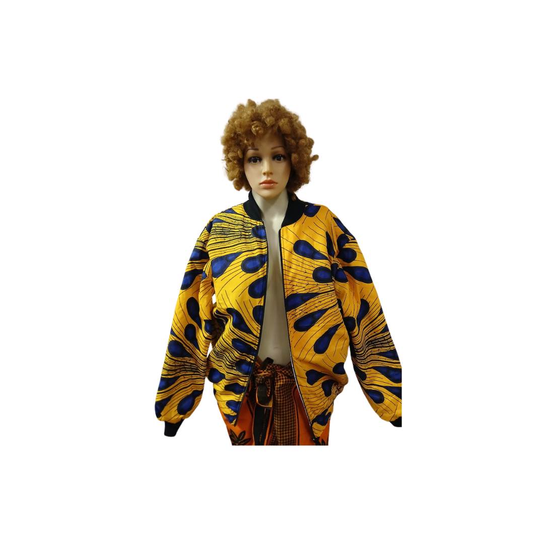 Kitenge/Ankara Long Sleeve Reversible Jacket- M, L, XL, XXL