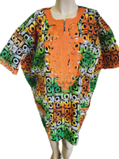 Daishiki - Size XXL to XXXL Green, Whte & Orange