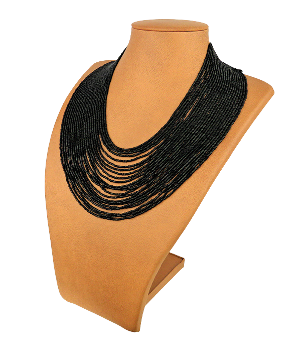 African Beaded Necklace Sibaya Black