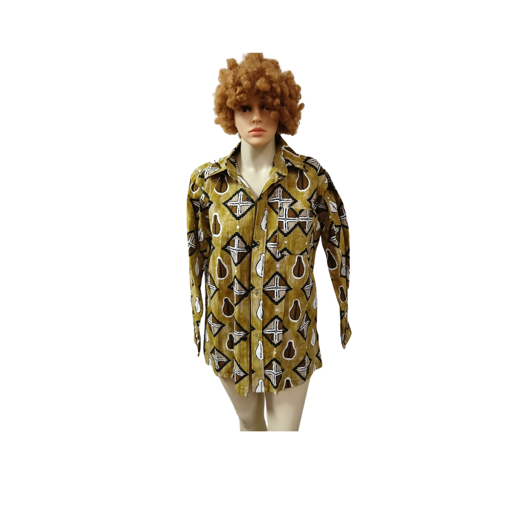 Kitenge Shirt with collar - L, XL