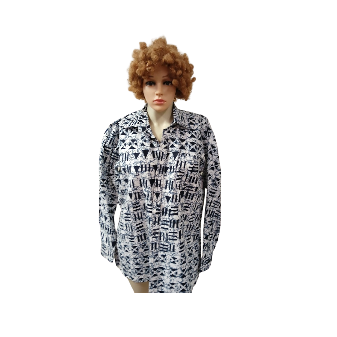 Kitenge/Ankara Shirt with Collar- L, XL