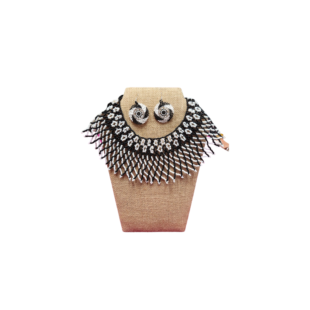 Traditional Zulu Beaded Lace Necklace Set