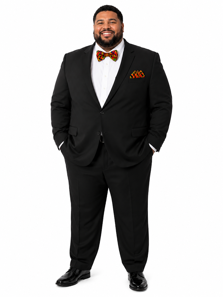 Classic Handmade Bowtie, Long Tie& Pocket Square Set by Ester Ephraim Hanai - Dar-Es-Salaam