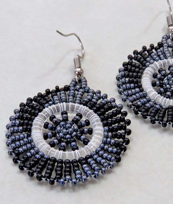 African Beaded Earrings Circle. Shop @Mchetesafricantreasures,LLC