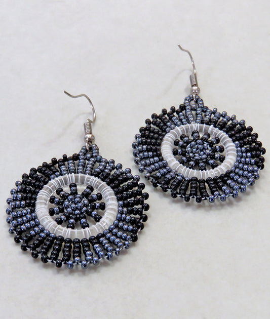 African Beaded Earrings Circle. Shop @Mchetesafricantreasures,LLC