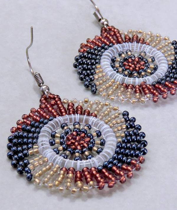 Circle Earrings Copper Metallic White-Gold