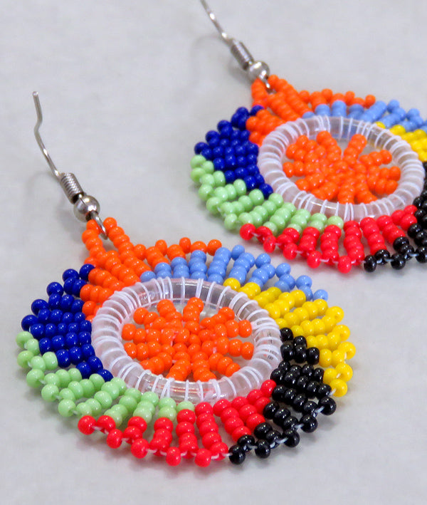 Circle Earrings African Colours | Mchete's African Treasures, LLC