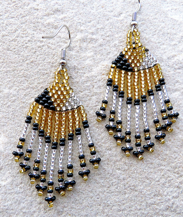 Beaded Short Tassel Earrings