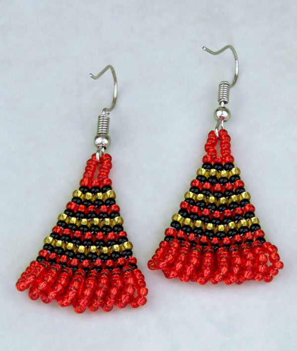 African Beaded Earrings Zulu Triangle