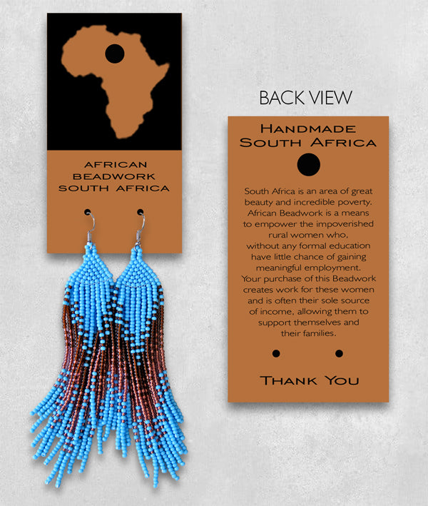 African Beaded Earrings Ilala Red Silver Black | Mchete's African Treasures, LLC
