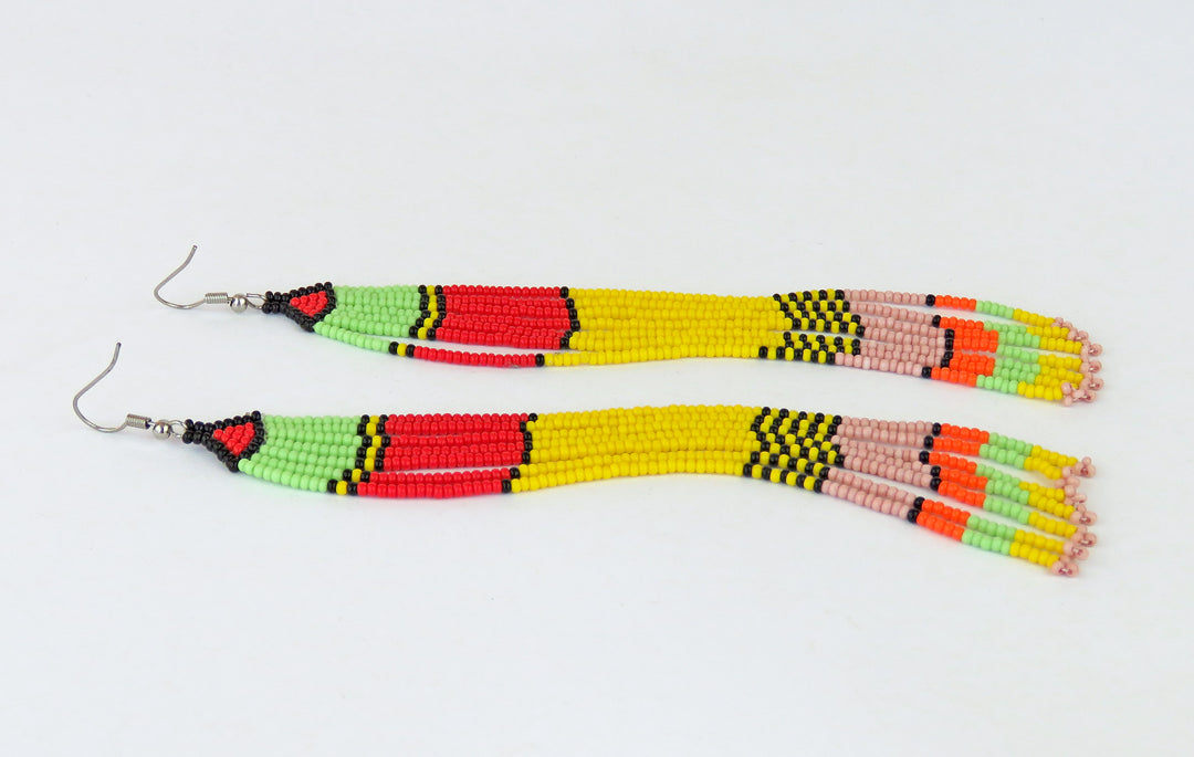African Beaded Earrings Sahara Design. AFRICAN COLORS.
