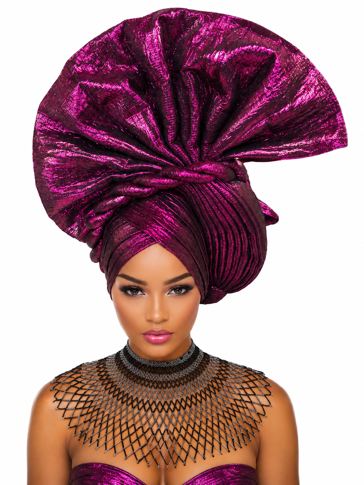 Elegant Free Size Headgear Designed and Handmade by Silvia Kinjui Oisso - Dar-Es-Salaam, Tanzania