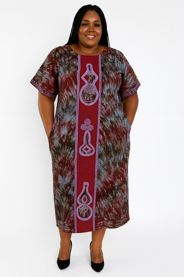 One-of-a Kind Organic Hand-Made Batik & Tailor-Made & Embroidered - Long Formal Attire