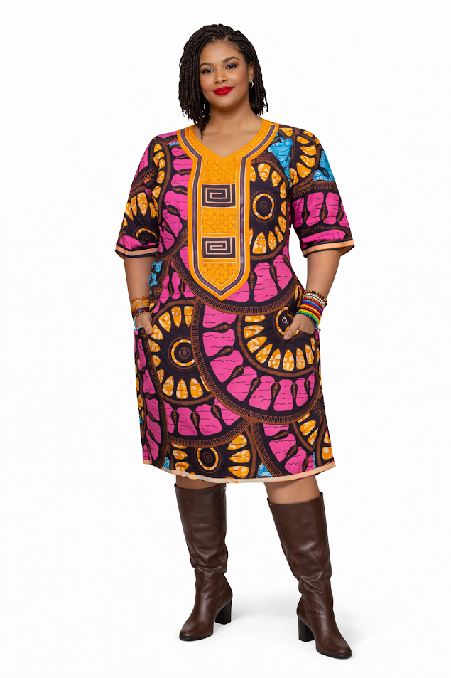 One-of-a-kind Short Embroidered Dress Free Size S to XL - Great for Special Event
