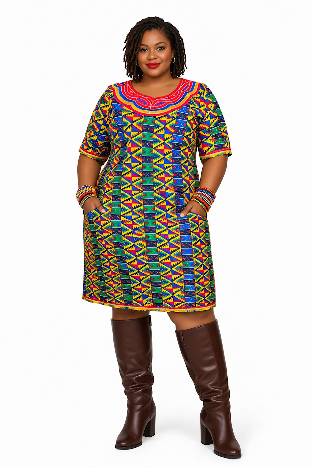 One-of-a-kind Short Embroidered Dress Free Size S to XL - Great for Special Event