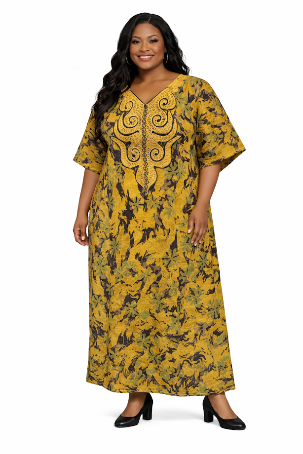 One-of-a Kind Organic Hand-Made Batik & Tailor-Made & Embroidered - Long Formal Attire