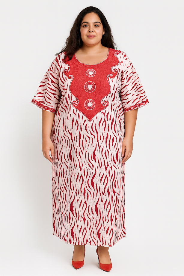 One-of-a Kind Organic Hand-Made Batik & Tailor-Made & Embroidered - Long Formal Attire