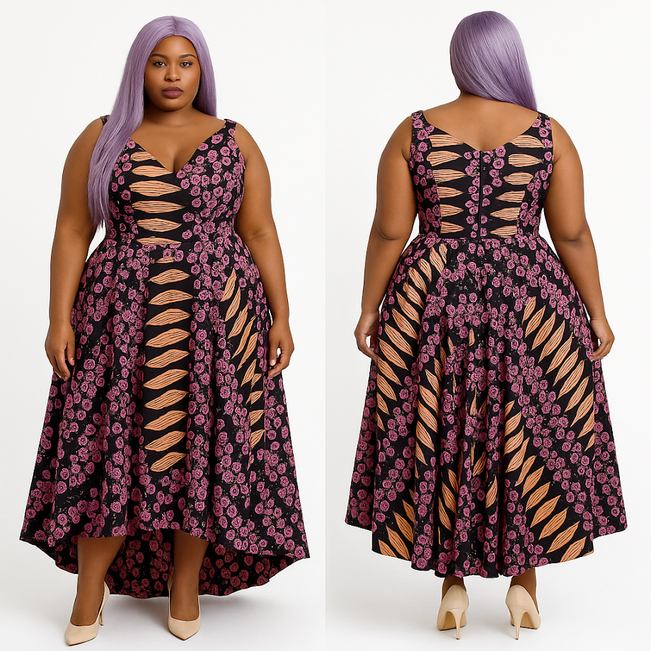 One-of-a-kind Short Batik Dress in Organic Wax Cotton