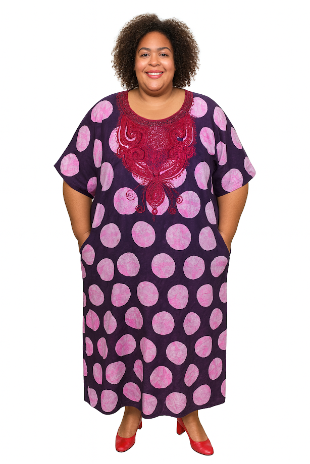 One-of-a Kind Organic Hand-Made Batik & Tailor-Made & Embroidered - Long Formal Attire