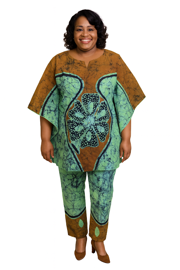 One-of a Kind Hand-Made Batik & Tailor-Made Mumu Pants Set - Special Event