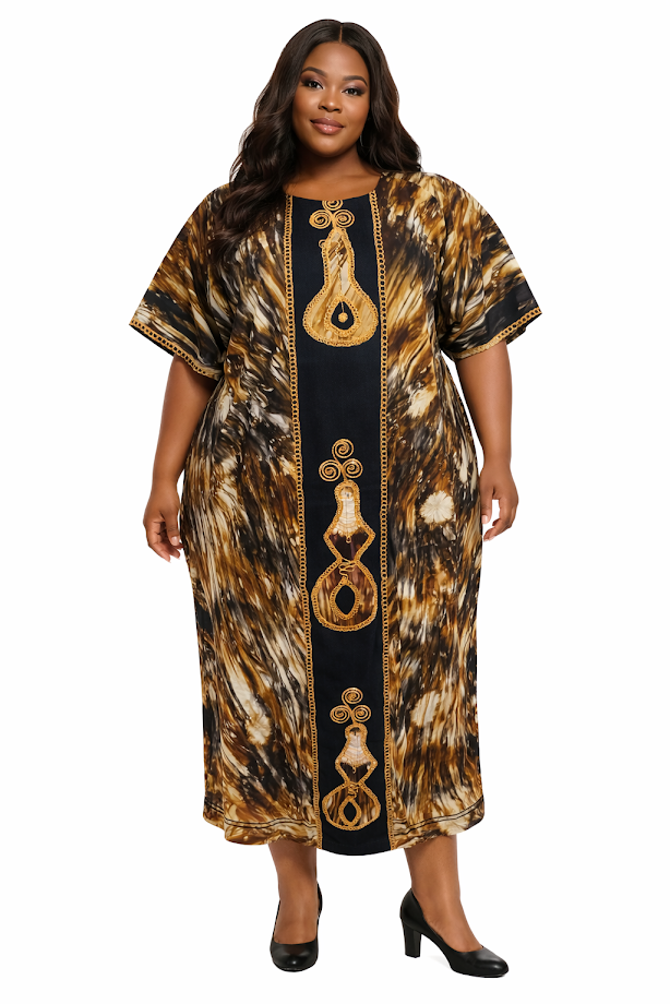 One-of-a Kind Organic Hand-Made Batik & Tailor-Made & Embroidered - Long Formal Attire