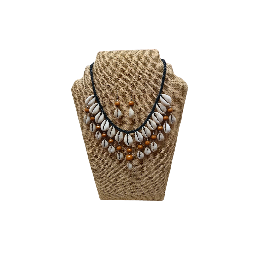 Cowrie Shell Jewerly Set - Light Brown