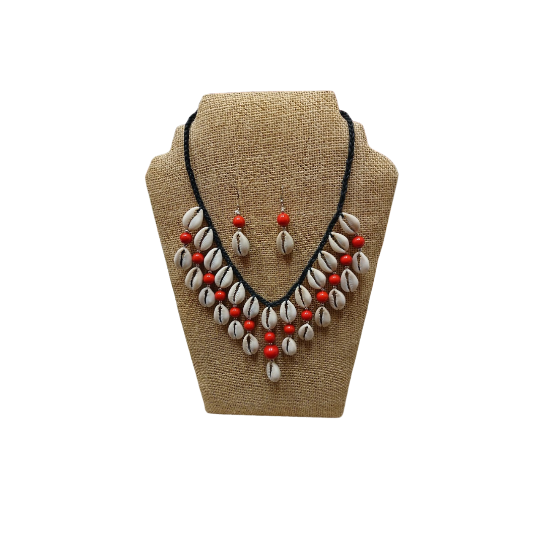 Cowrie Shell Jewerly Set-Orange