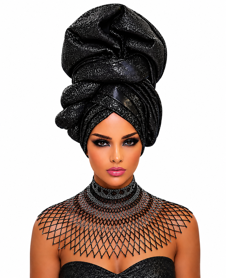 Elegant Free Size Headgear Designed and Handmade by Silvia Kinjui Oisso - Dar-Es-Salaam, Tanzania