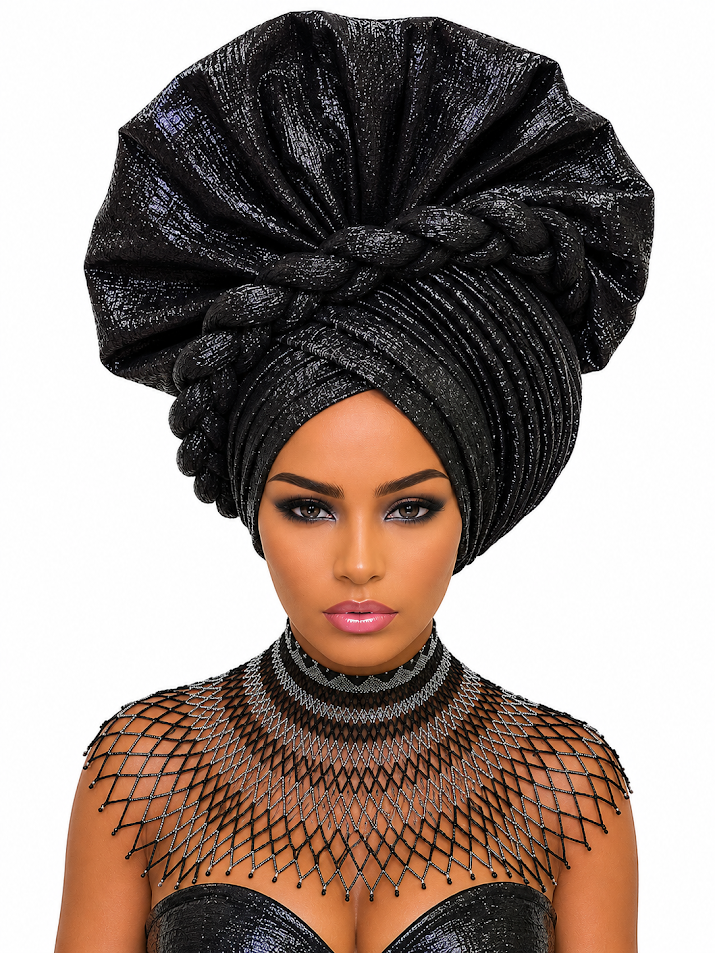 Elegant Free Size Headgear Designed and Handmade by Silvia Kinjui Oisso - Dar-Es-Salaam, Tanzania