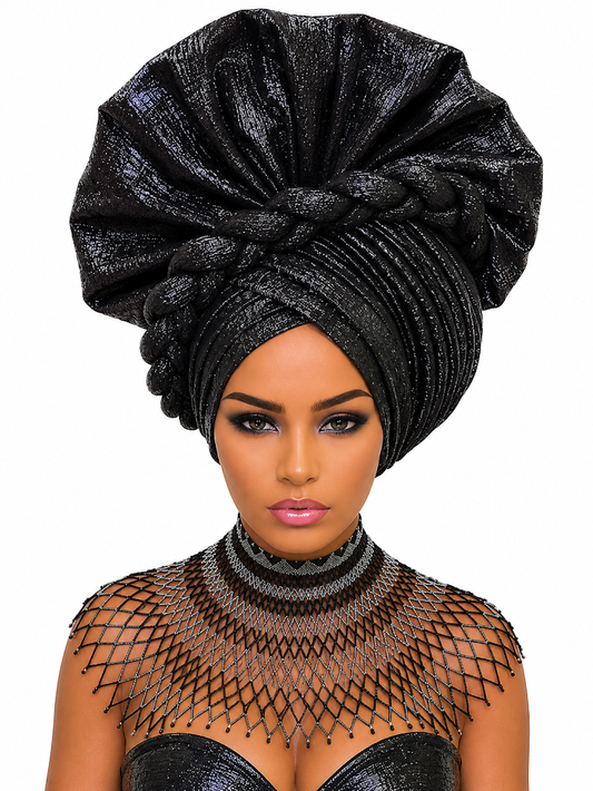 Elegant Free Size Headgear Designed and Handmade by Silvia Kinjui Oisso - Dar-Es-Salaam, Tanzania