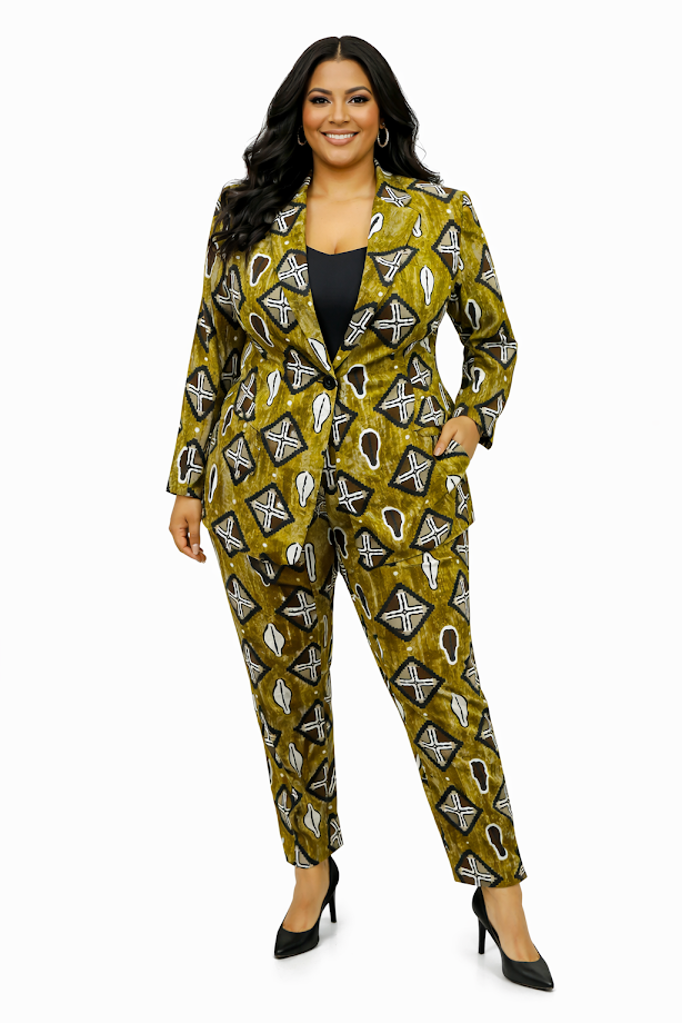 One of a Kind Ankara Pants Suit for work size 12-14
