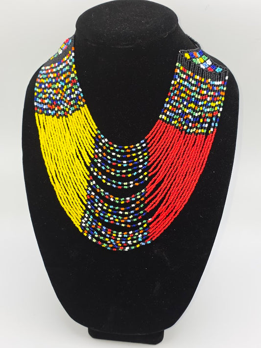 African Beaded Necklace Sibaya. African Colors