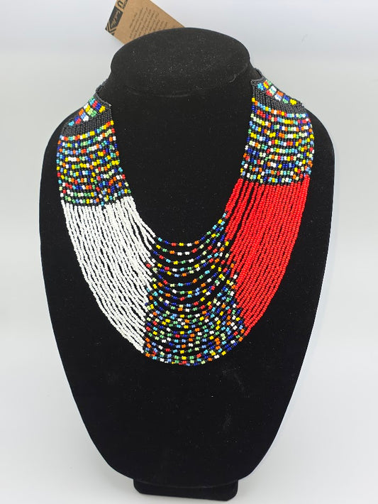 African Beaded Necklace Sibaya African Colors