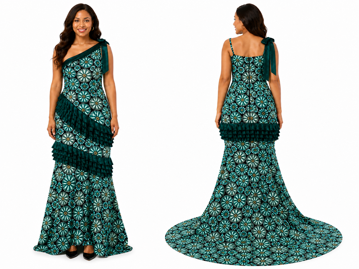 Tanzania One-of-a Kind fitted Ankara Handmade Size M Dress for Special Occasion