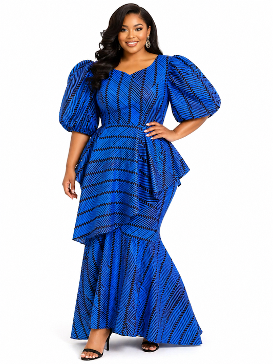 One of a Kind Handmade Fitted Ankara Dress with Lining Size XL for Special Occasion