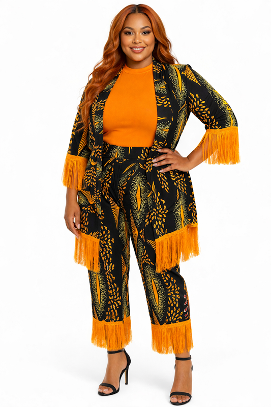 One of a Kind Handmade Ankara Capri Pants & Jacket Size 8-10