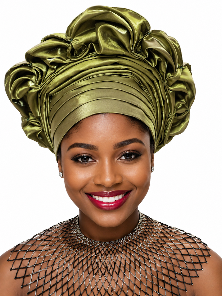 Elegant Free Size Headgear Designed and Handmade by Silvia Kinjui Oisso - Dar-Es-Salaam, Tanzania
