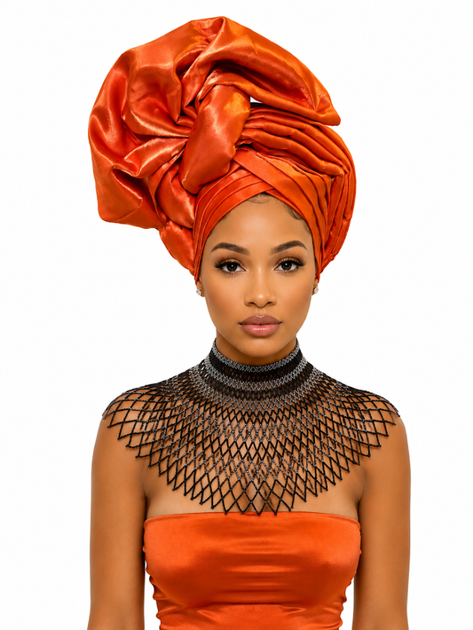 Elegant Free Size Headgear Designed and Handmade by Silvia Kinjui Oisso - Dar-Es-Salaam, Tanzania