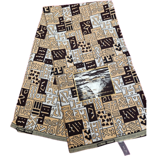 AfricanWaxPrint_Kitenge-Ankara_Black_White_Tan