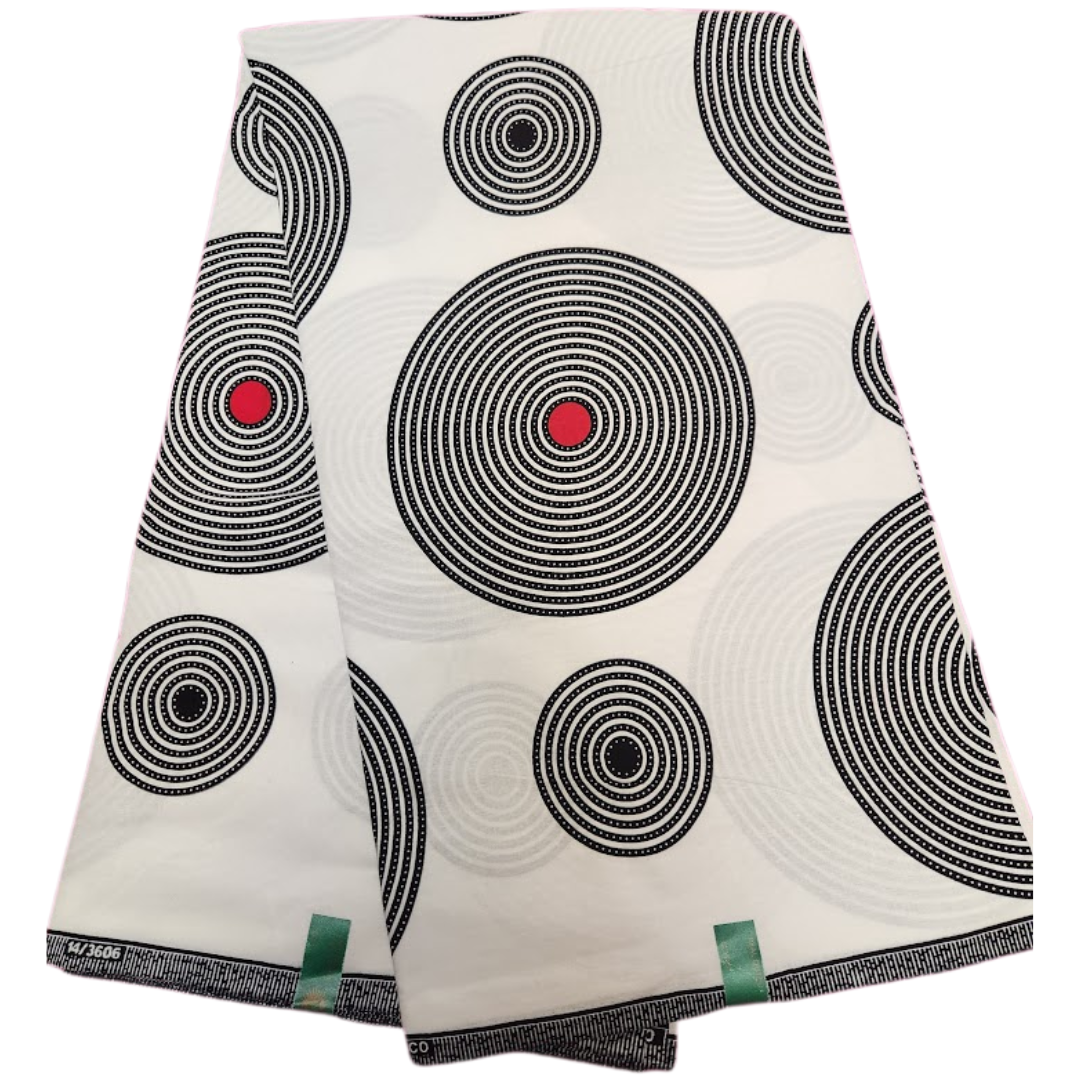 African_Wax_Print_Fabric_White_Black_Red
