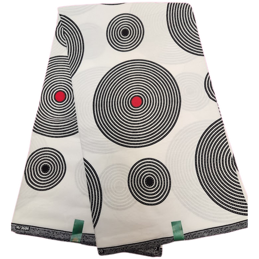 African_Wax_Print_Fabric_White_Black_Red