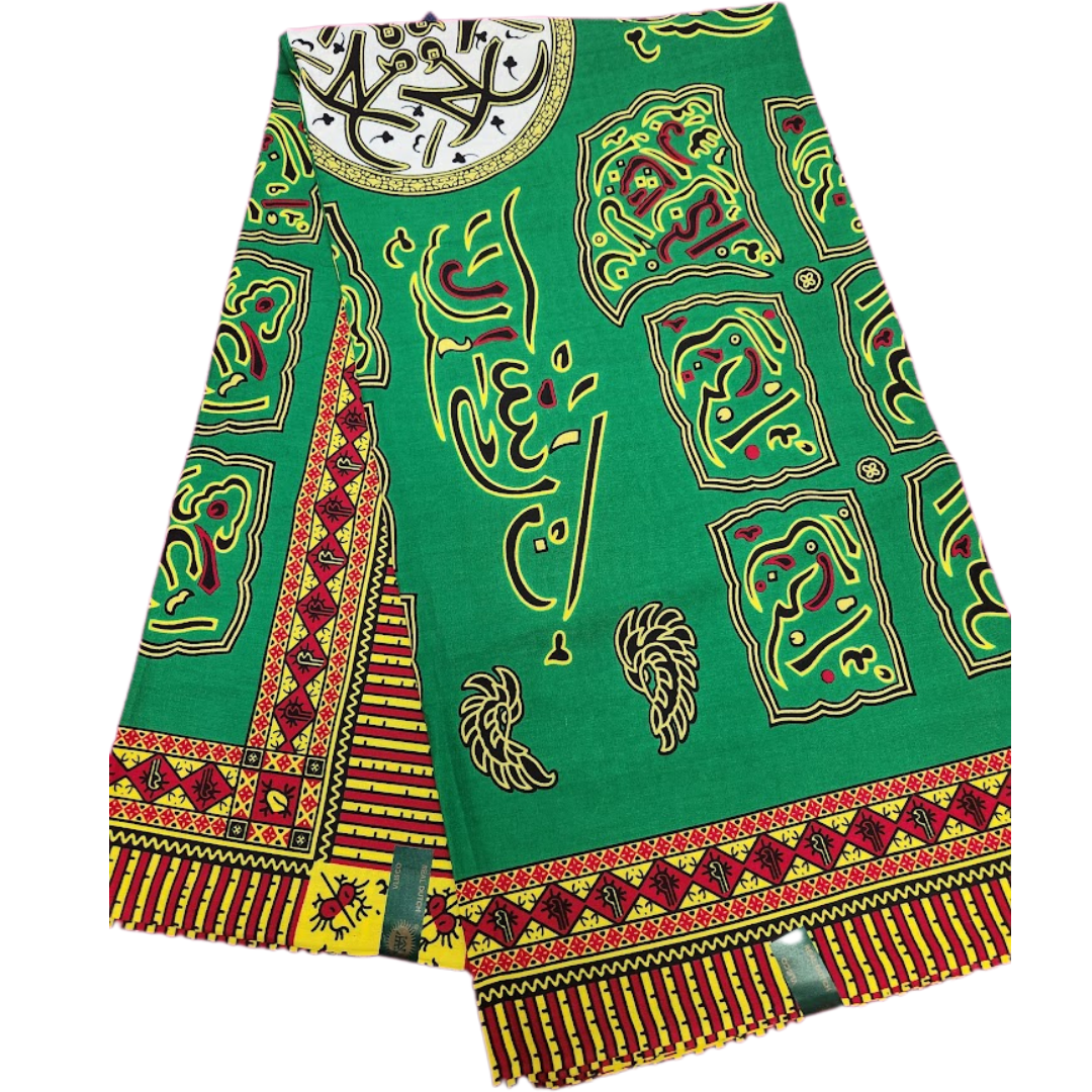 African_Wax_Print_Kitenge_Ankara_Green_Red_Yellow