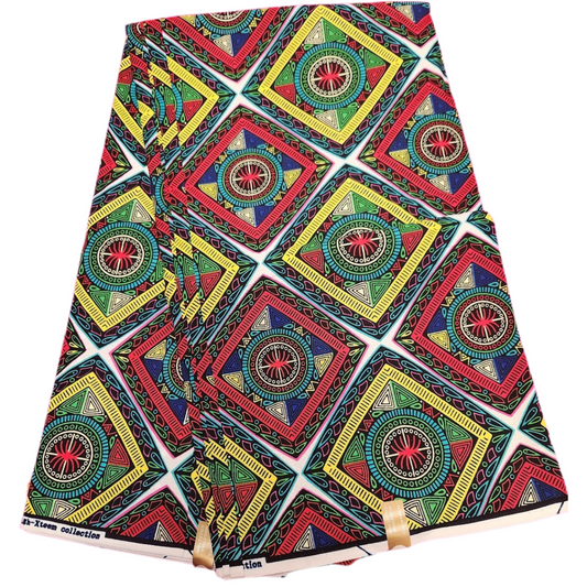 African_Wax_Print_Kitenge_Ankara_Red_Green_Yellow_Pattern