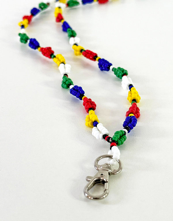 Beaded SA Flag Rainbow Lanyards