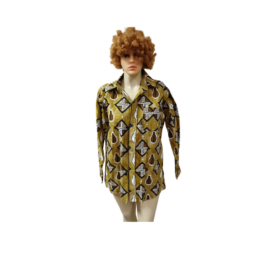 Kitenge Shirt with collar - L, XL