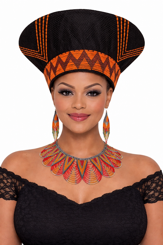Zulu Hat Black & Orange